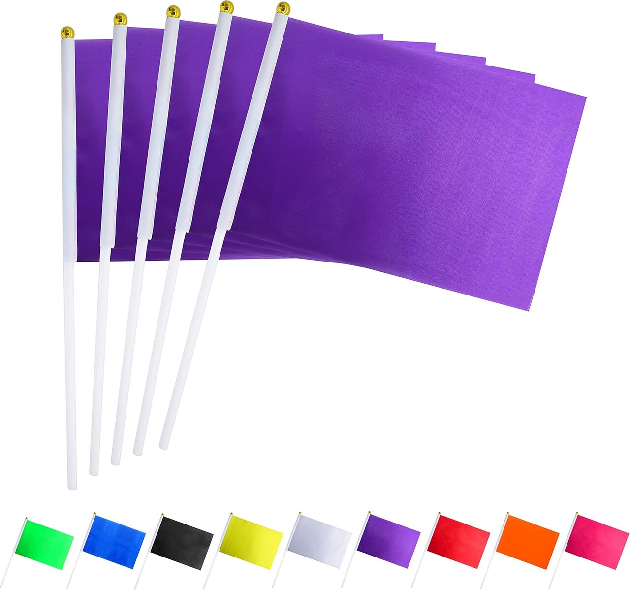 25 Pack Solid Purple Flag Small Mini Plain Purple DIY Flags On Stick,Party Decorations for Parades,Grand Opening,Kids Birthday,Party Events Celebration, 8.2 x 5.5 inchs,11.8 inchs